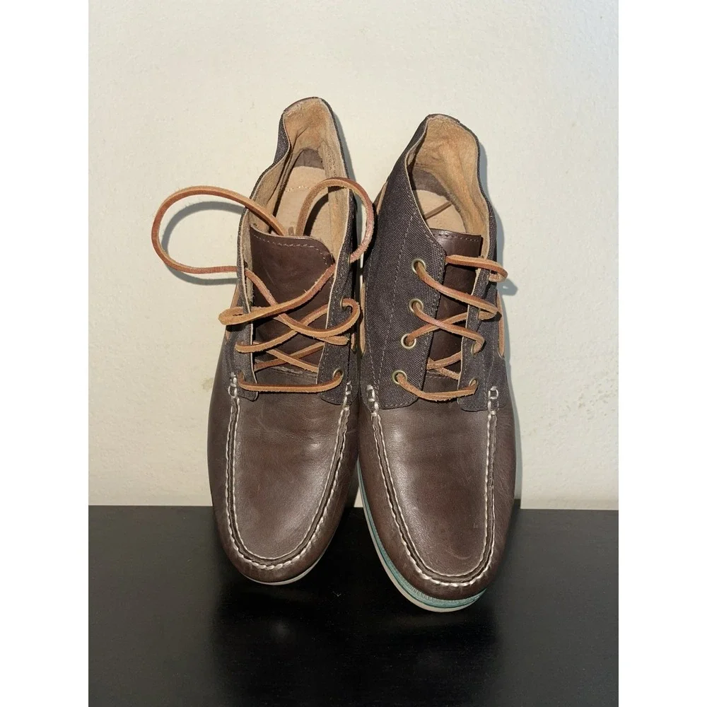 Polo Ralph Lauren Brawley Chukka Boots Mens Size 9.5 Brown Leather Casual LaceUp
